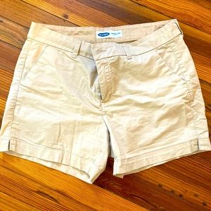 Tan MidRise Twill Old Navy Shorts